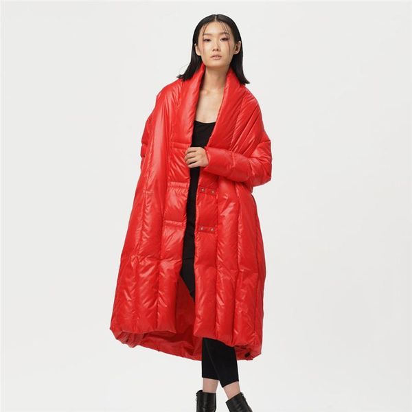 

2019 fashion women down coat winter jacket female x-long white duck down parkas coat thick hoody winter t3471, Black