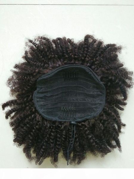 

120g peruvian short curly ponytails afro kinky ponytails clip in human hair ponytail hair extension women afro ponytail black hair