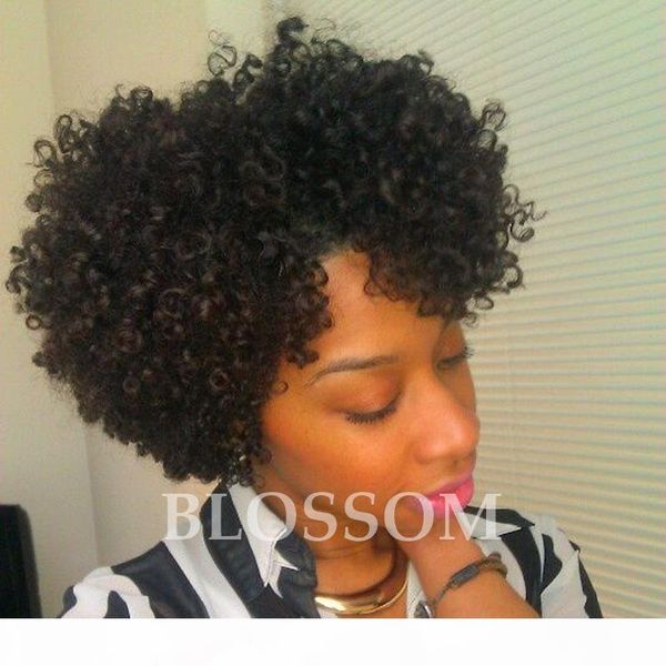 

human hair wigs for black women curly brazilian hair virgin none lace human hair wigs glueless wigs, Black;brown
