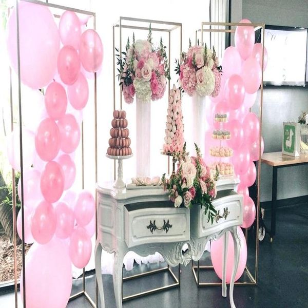 

wedding decoration rectangle flower frame arch metal balloons arch backdrop stand kit for baby shower decoration yudao9