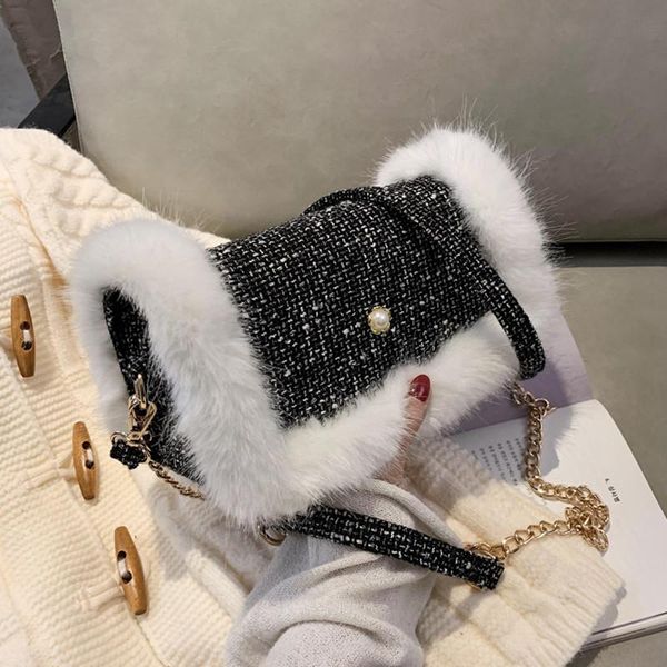 

dikizfly winter small square shoulder bags for women 2020 fashion crossbody bags ladies handbags luxury fur decorate purses bag