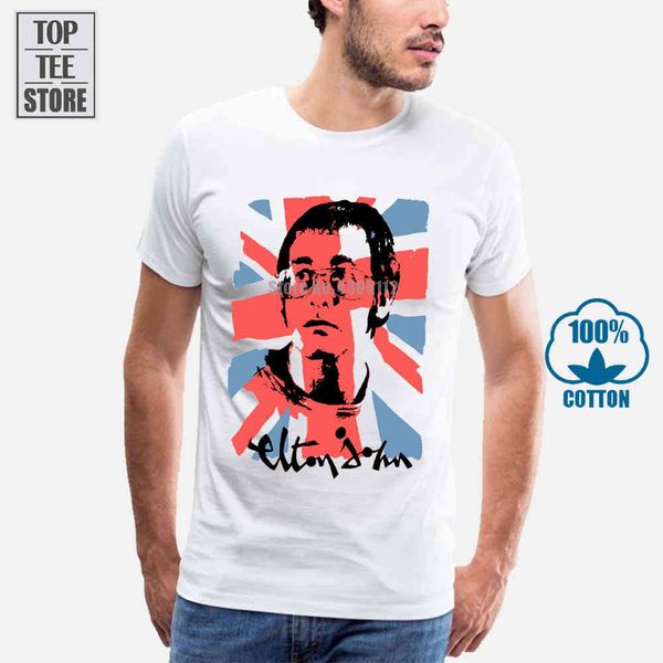 

спорт элтон джон «union jack» t shirt новый официальный 2018. короткие рукава хлопок футболки мужской одежды