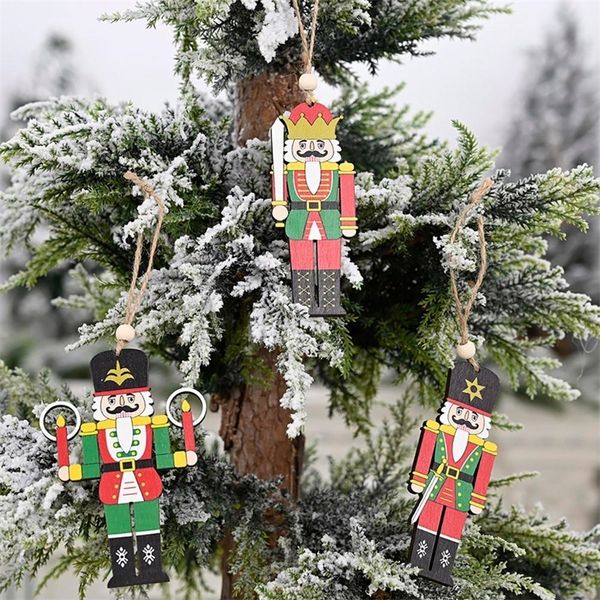 

fengrise wooden walnut soldier christmas decoration for home cristmas xmas tree pendat navidad 2020 new year 2021