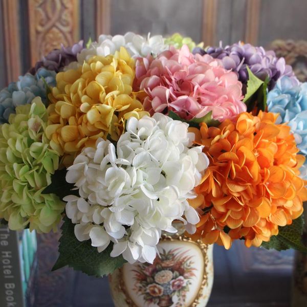 

decorative flowers & wreaths yellow french rose floral 1 bouquet artificial silk peony arrangement room hydrangea wedding decor party diy