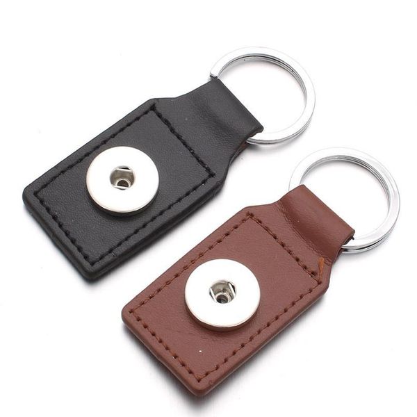 

fashion snap button keychain pu leather key chains diy accessory fit 18mm snap buttons charms bbydiq, Slivery;golden