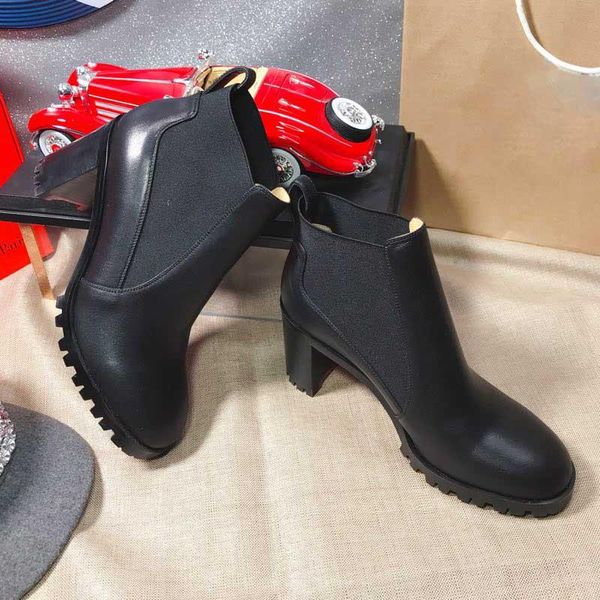 

популярного конструктор marchacroche ботильонов женщины красного bottom boots волочение подошва известные бренды новые зимние моды пинетки д, Black