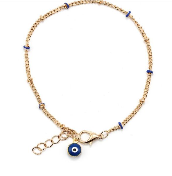 

evil eye new fashion golden alloy bracelet for girl jewelry 4 colors evil eye bead charm chain bracelet gift for lovers, Golden;silver