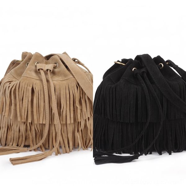 

wtpqz women's new simple frosted tassel shoulder single shoulder bucket bagbucket bag women's bagmessenger bag cqhcp
