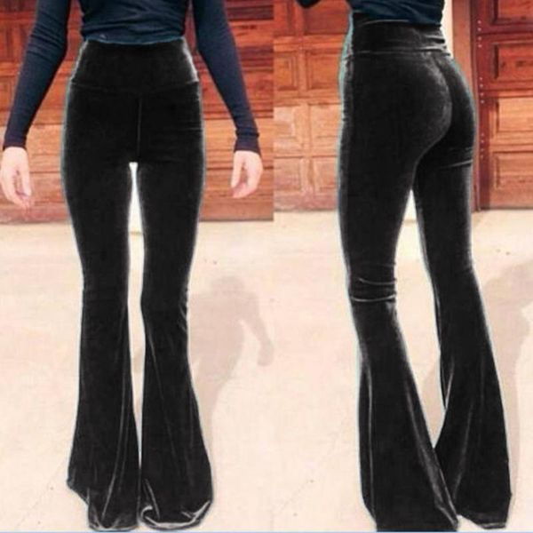 

2021 autumn women flared trousers cross high waist stretch plus size pants solid color fashion casual ladies flare bottoms new, Black;white