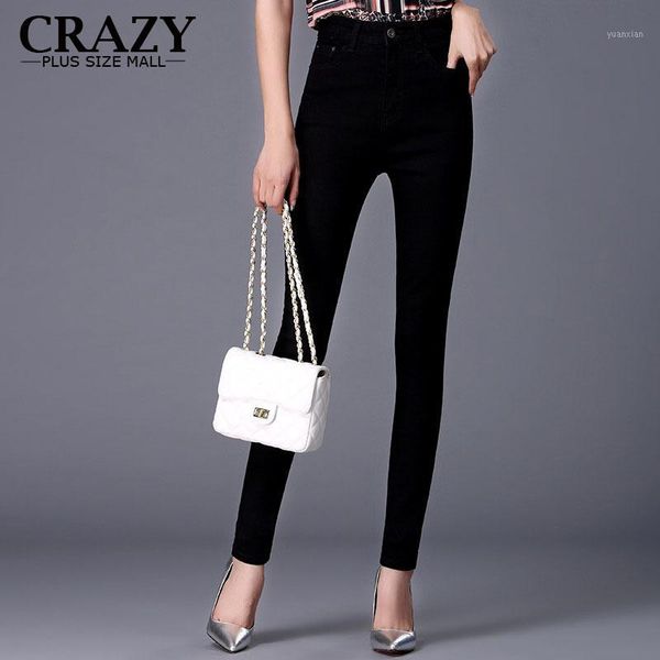 

large size 8xl 7xl 6xl 5xl 2020 spring summer black girl skinny jeans slim stretch skinny pencil pants plus size women clothing1, Blue