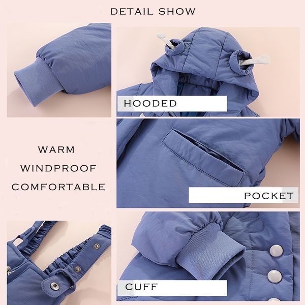 

2020 winter down jumpsuit for children and baby down jacket kids cartoon coat for baby boys clothes infant winter suit 0- lj201203, Blue;gray