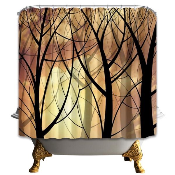 

forest shower curtain cartoon creative bathroom decor waterproof polyester fabric home bath accessories curtains with hooks 69 x 70 inch