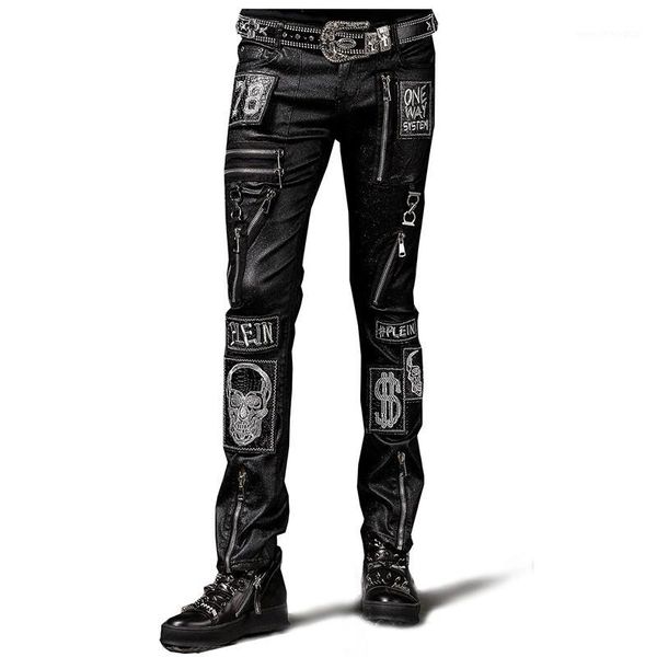 

men's pants 2021 men's clothing gd hair stylist fashion hip hop non mainstream punk bright elastic patch casual plus size costumes, Black