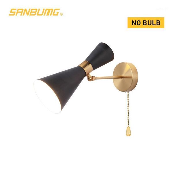 

sanbumg nordic wall lamp plug modern wall sconce adjustable corridor bed lamp with switch iron art plating e27 light head1