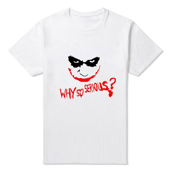 

новая мода джокера хит леджер летняя майка мужчины повседневная why so serious joker t рубашка верхняя тройник белый тенниску спорта толстов