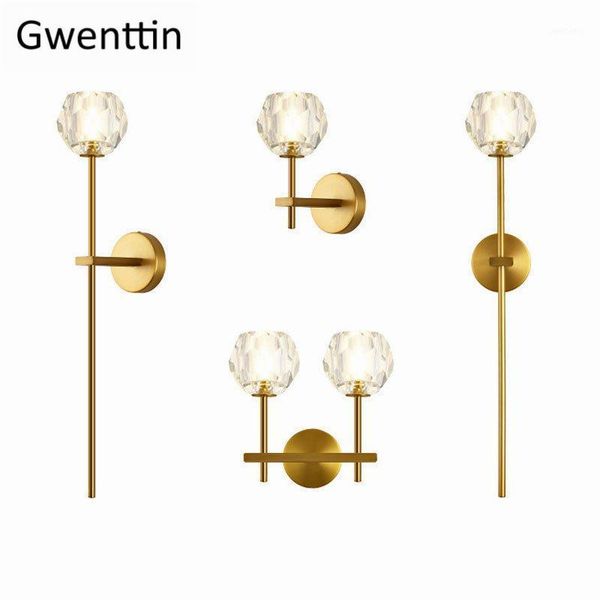 

wall lamp modern crystal lamps home decor led lights for bedroom sconces bedside indoor mirror lighting fixtures luminarias1