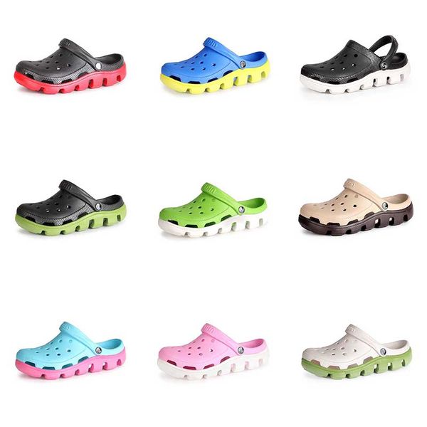 

four beach shoes men women slippers slip on waterproof shoes classic nursing hospital work medical sandals slider size 36-45, Black