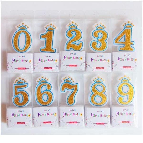 

1 pcs shinning golden pink/blue mini digital 0-9 birthday candles smoke-cake candle decoration cute kids party sqcjeu