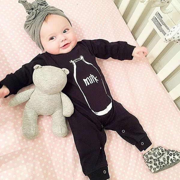 

autumn newborn infant baby boy girl long sleeve bottle milk romper cotton jumpsuit clothes sleepsuit outfits 201030, Blue
