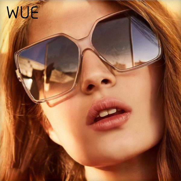 

sunglasses wue 2021 fashion women oversize gradient plastic brand designer sun glasses, White;black
