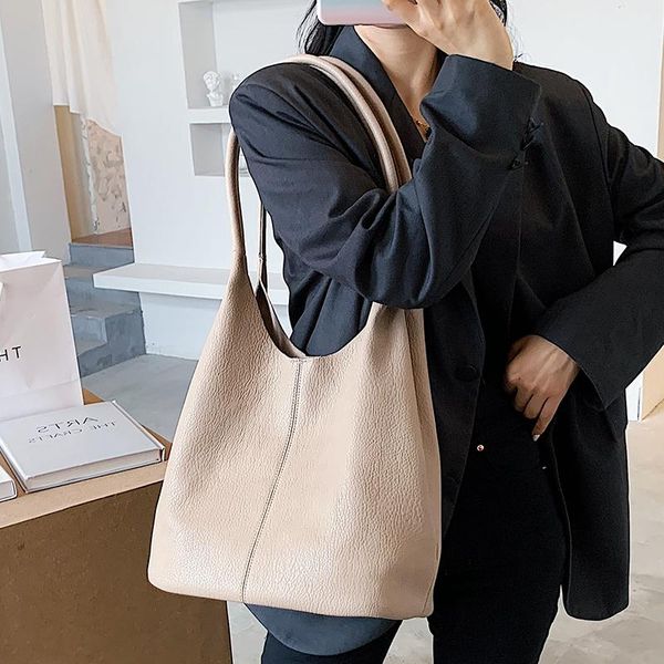 

trend high capacity pu leather shoulder bags for women 2021 simple large handbags women's travel trending hand bag