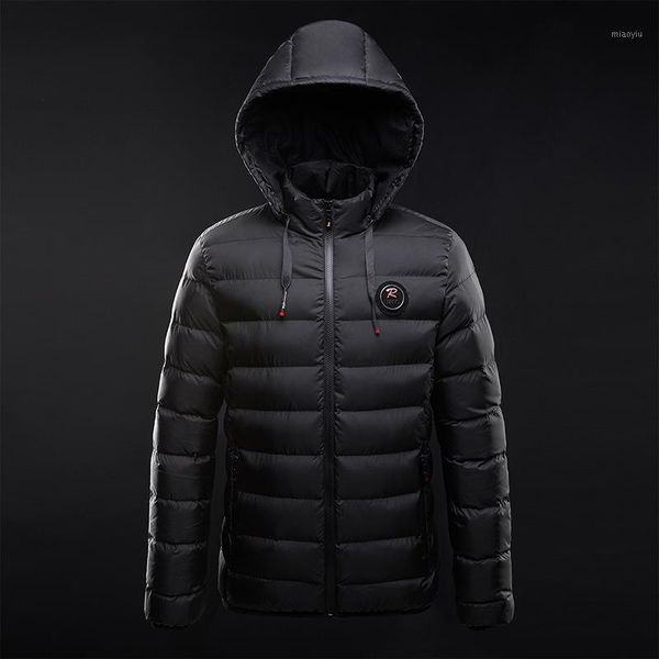 

jackets coats men winter jacket coat slim fit short section down jacket men hooded warm thick windproof casual outwear clothing1, Black