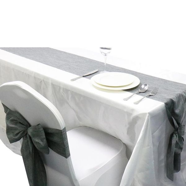 

1pc wedding chair knot gray khaki cotton linen chair sashes cover chairs bow band belt ties for weddings banquet ho qylokq
