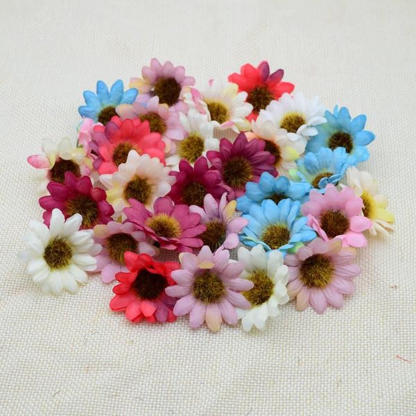 

100pcs silk daisy for christmas wreath home wedding decoration accessories fake stamen sunflower diy gifts artificial flowers bbyiig