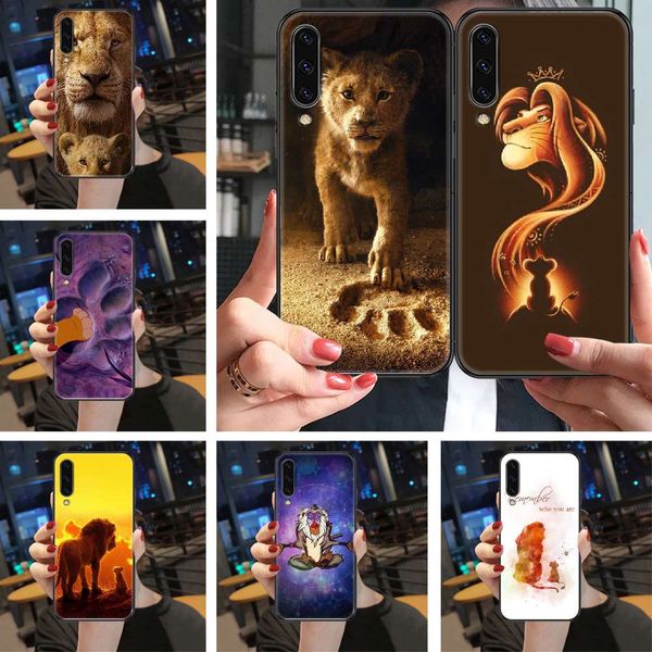 

samsung galaxy 3 5 7 8 10 20 21 30 40 50 51 70 71 e s 4g black fashion shell cartoon lion king mobile phone case