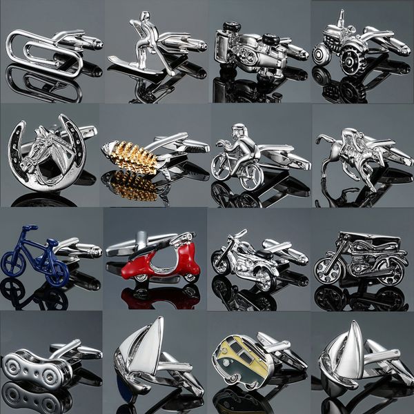 

factory direct sales motorcycles bicycles racing cars cufflinks animal modeling men's french shirts cuff links wholesale t200305, Silver