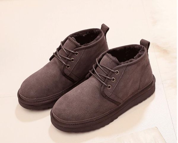 

men's women's cotton ankle boots fashion short boot winter waterproof warm plush fur cotton shoes chestnut, Black