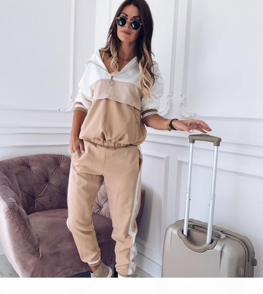 

pink new women active set tracksuits hoodies sweatshirt +pant running sport track suits 2 pieces jogging sets survetement femme clothes, Gray