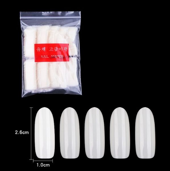 

500pcs/bag oval nail tips fashion fake nails, Red;gold