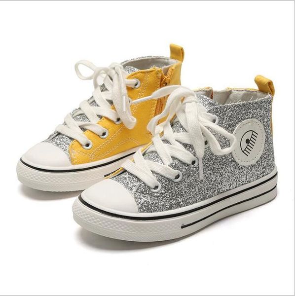 

kids boys and girl baby sneakers 2019 autumn fashion high canvas for children sport shoes, Black;red