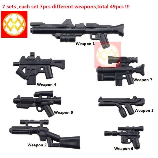 

набор из 50pcslot военный спецназ оружие пакет ww2 пистолет винтовка city police gun армии солдаты moc строительные блоки кирпичи дети игруш