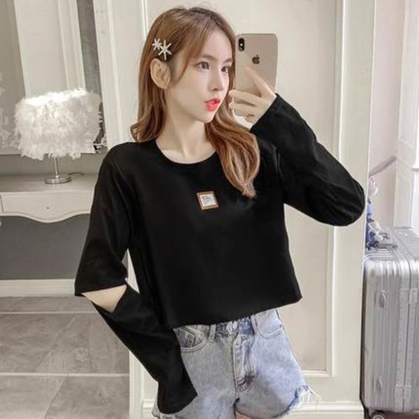 

z24up см лучших топ новой 2020 дизайна чувство одежда модули миноритарных shirtnational shirtwomen длинный рукав футболка женщины корейского, White