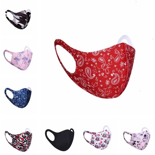 

ice silk face printed anti dust pm2.5 summer washable reusable breathable outdoor protective mouth cover mask 100pcs t1i2210