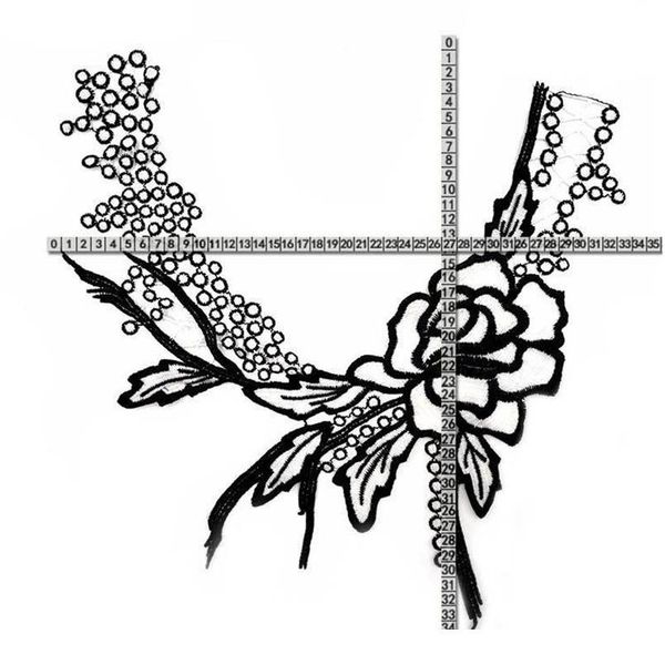 

1pc black embroidery collar floral embroidered applique lace neckline collar fake collar garment accessories scra qylyqp, White