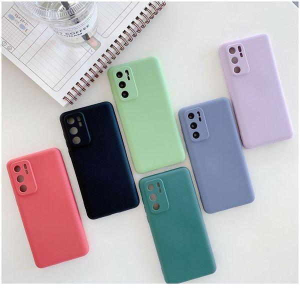 

liquid sile phone case for huawei p30 p20 p40 mate 20 30 pro plus 5g luxury soft shockproof protect bbyhtu