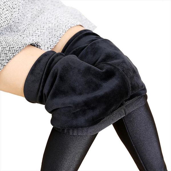 

m 5xl autumn winter thick metal black leggings women high elasticity and good quality warm leggings plus size pants