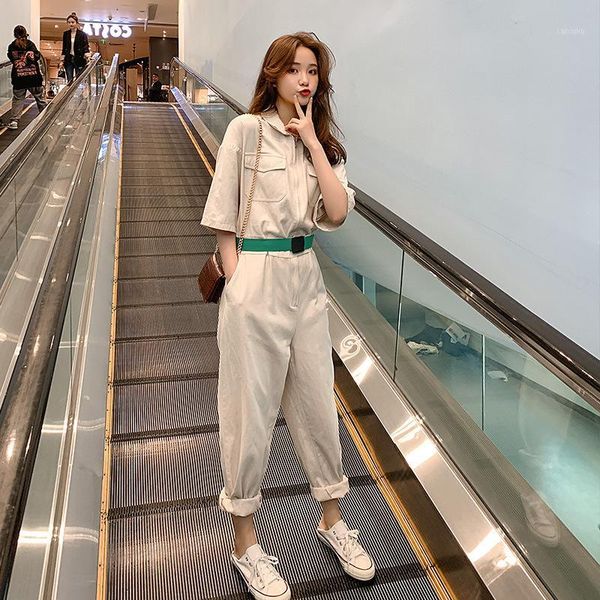 

2020 spring and summer new jumpsuit women's fashion loose korean women's high waist fashion jumpsuit temperament suit1, Black;white
