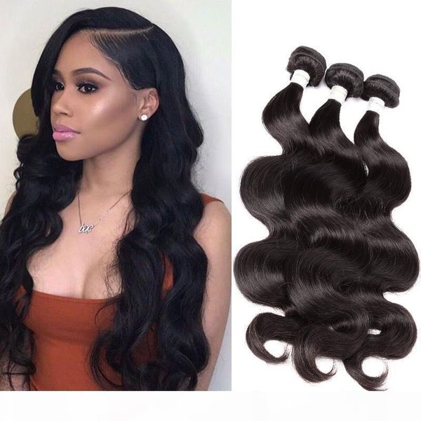 

bella hair 9a 10~24in brazilian virgin human hair weft extensions body wave wavy natural black color 3pcs lot julienchina