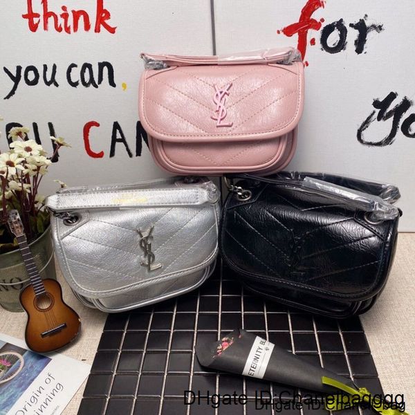 

classic women genuine leather real oxidizing luxury pillow shoulder bag tote purse 1:1 handbag s55
