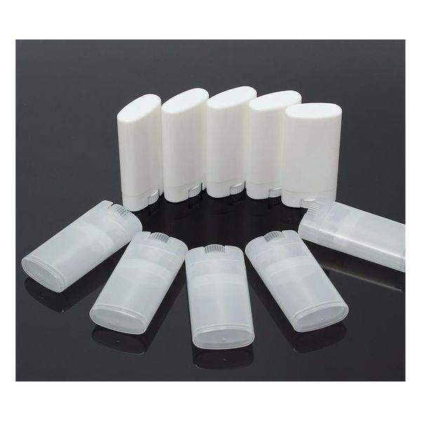 

1000pcs 15g plastic empty diy oval lip balm tubes portable deodorant containers clear white lipstick fashion jllbyj bdebag