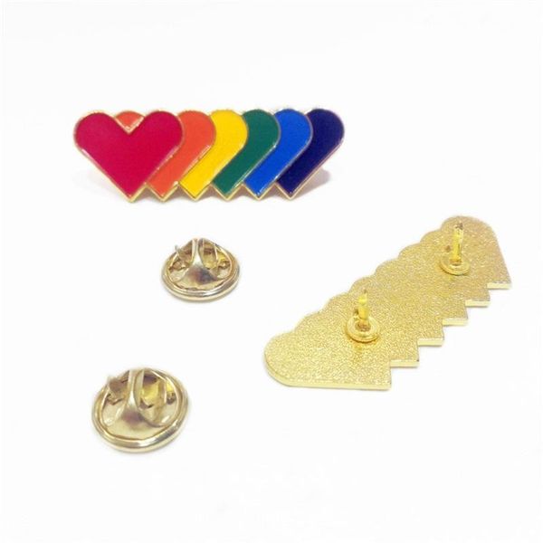 

long strip badge love heart rainbow brooches butterfly button baking paint lapel pin badges new arrival 1 5bta l1