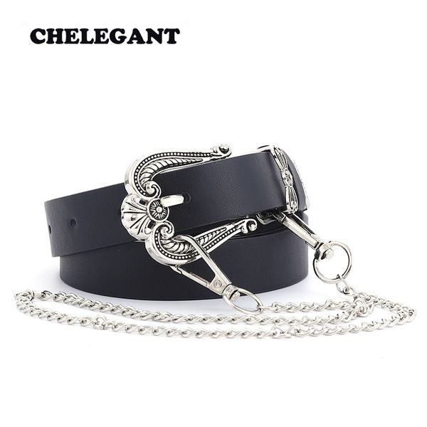 

new metal carved three-piece butterfly buckle women belt wild clothing accessories chain belts for women, Black;brown