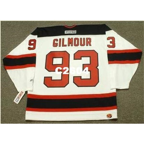 

men #93 doug gilmour new jersey devils 1997 ccm retro hockey jersey or custom any name or number retro jersey, Black