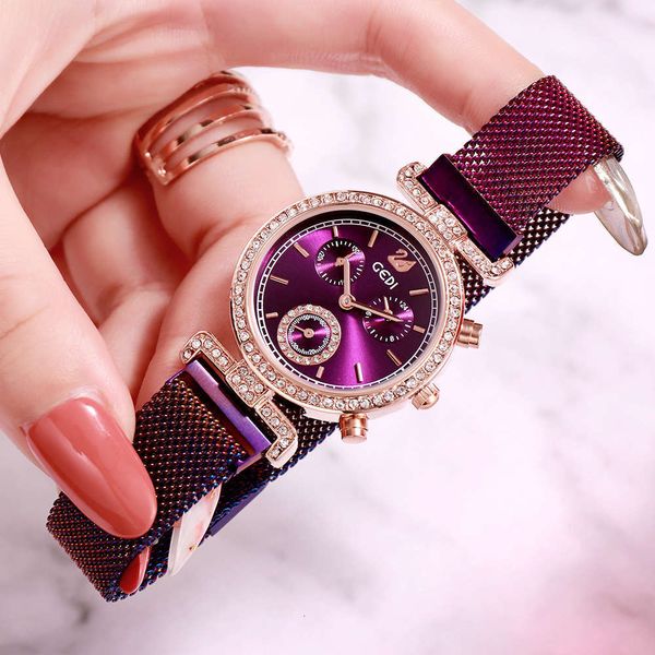 

watch mesh belt 2019 korean rhinestone version stone steel belt new women's batch fashion net red, Slivery;brown