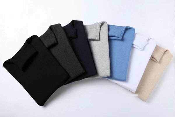 

sweater men 2020 male brand casual slim sweaters men horns buckle thick hedging turtleneck men's sweater1, White;black
