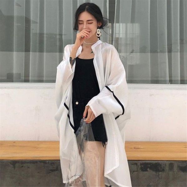 

women blouse summer batwing sleeve loose chiffon blouse shirt white kimono cardigan beach kimono ladies sun protective 2021